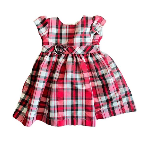 Carter's Other - EUC Carter’s Christmas Holiday Dress Red Black White Plaid 18 Months